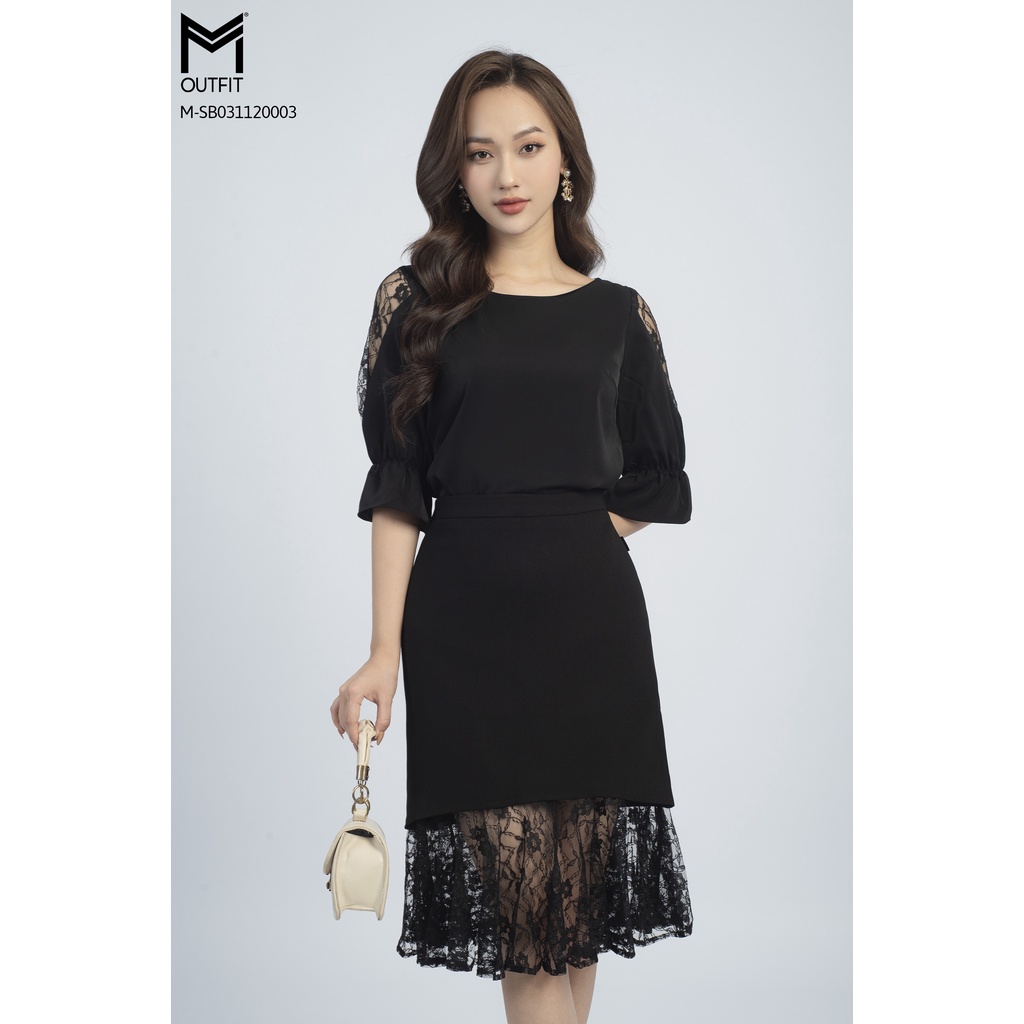 Sét bộ Áo Tay Lỡ Cộng Chân Váy Đuôi Cá Phối Ren MMOutfit M-SB031120003