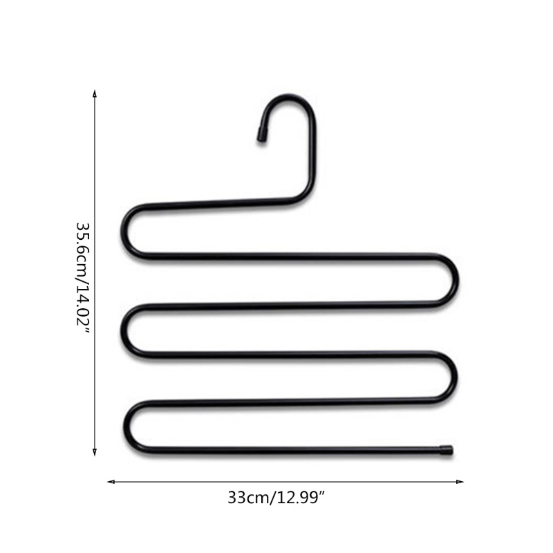 Móc Treo Quần Áo 5 Lớp Hình Chữ S Tiết Kiệm Không Gian Chống Trượt