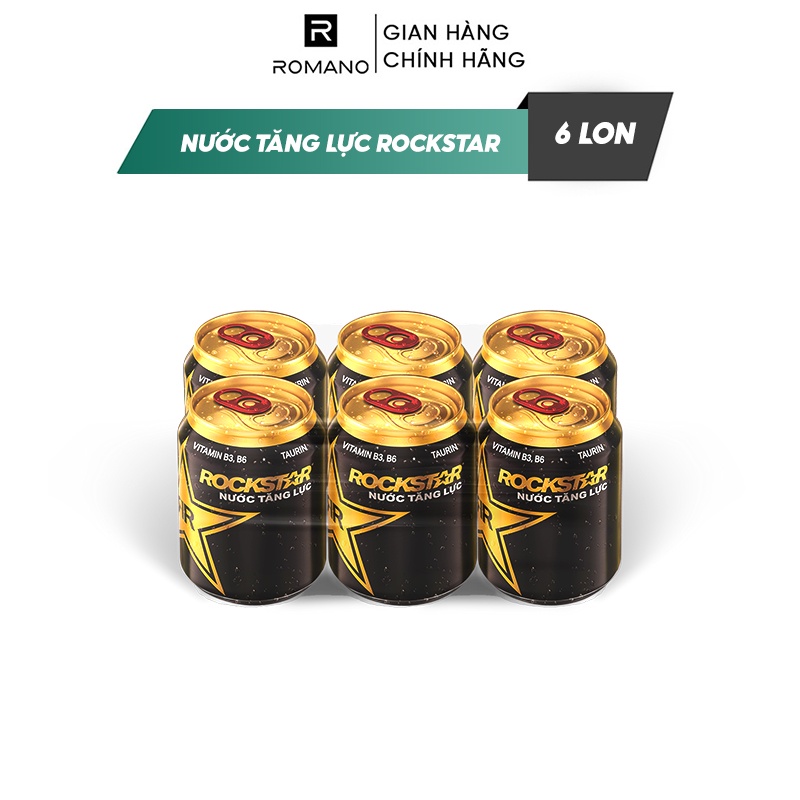 [GIFT] Lốc 06 lon Nước tăng lực Rockstar 250ml/lon