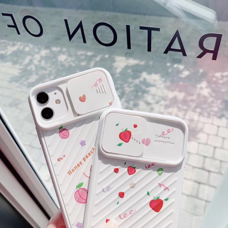 【Ready Stock】iPhone Case Summer Strawberry Slide Camera TPU Case Cover For iPhone 11 Pro Max XS 8 SE 2020 7/24