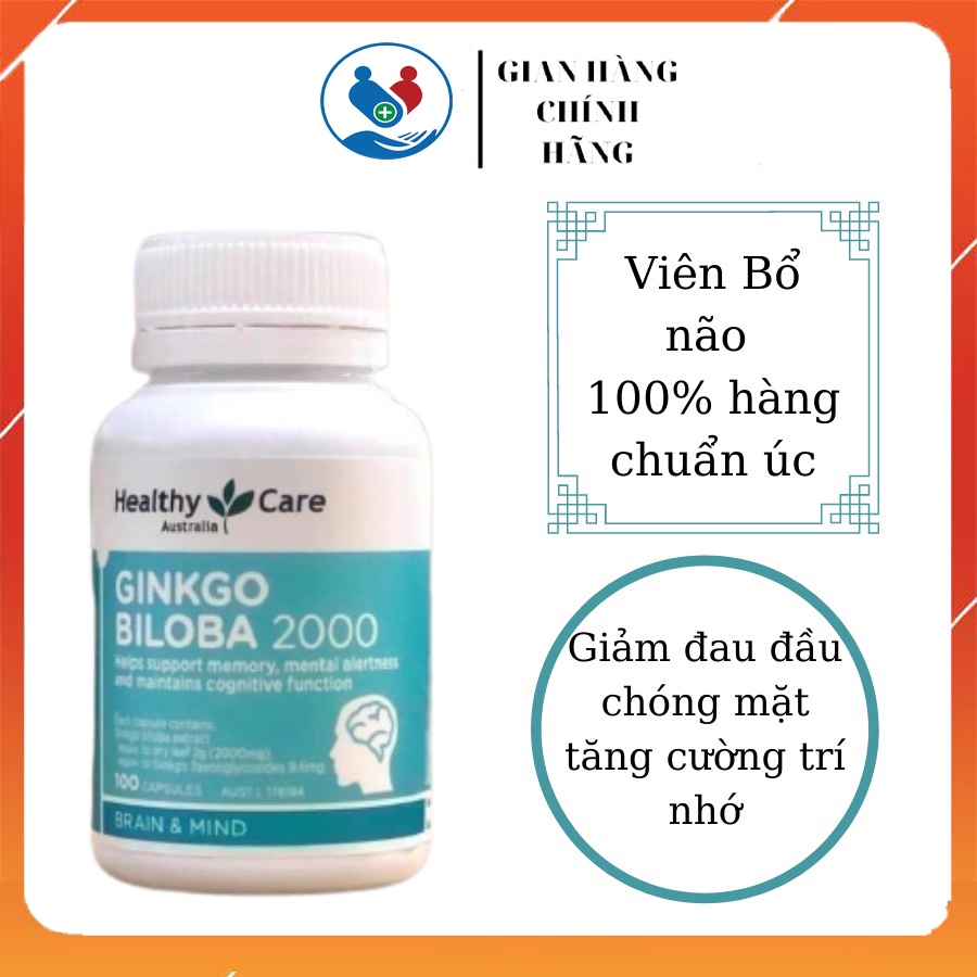 Bổ não Ginkgo Biloba 2000, viên uống bổ não, tuần hoàn máu não