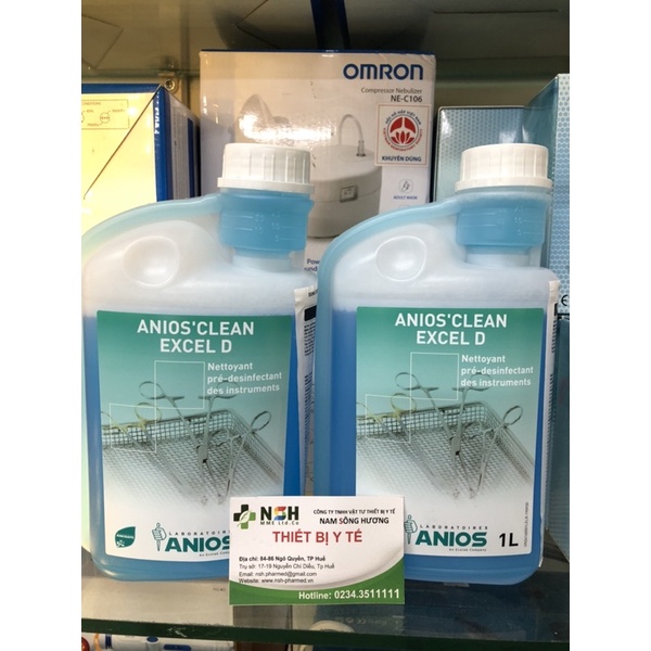 Can 1L Nước Dung dịch tẩy rửa,ngâm sát khuẩn dụng cụ Anios Clean Excel D dung dịch ngâm dụng cụ y tế anios clean excel D