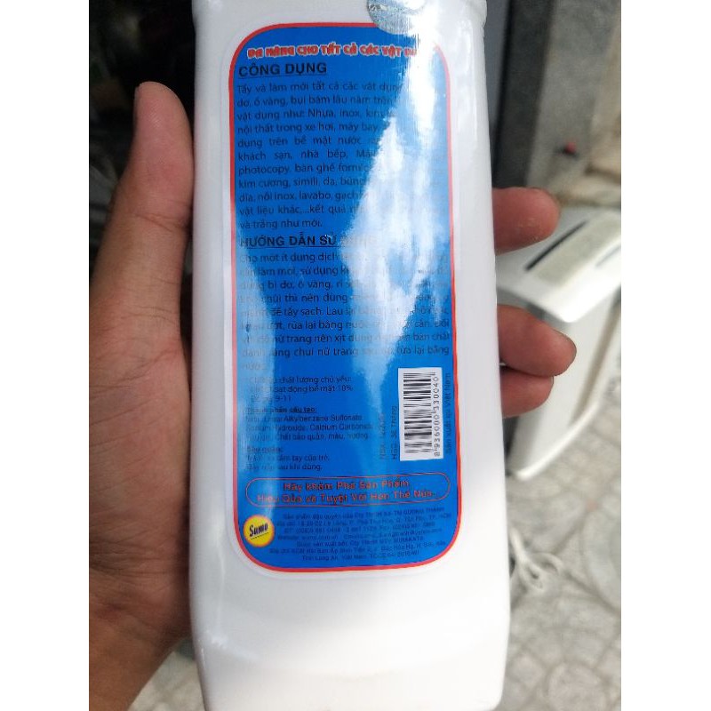 Tẩy trắng đa năng Sumo 700g chai lớn, tẩy trắng nhựa, inox, dầu mỡ, dầu nhớt