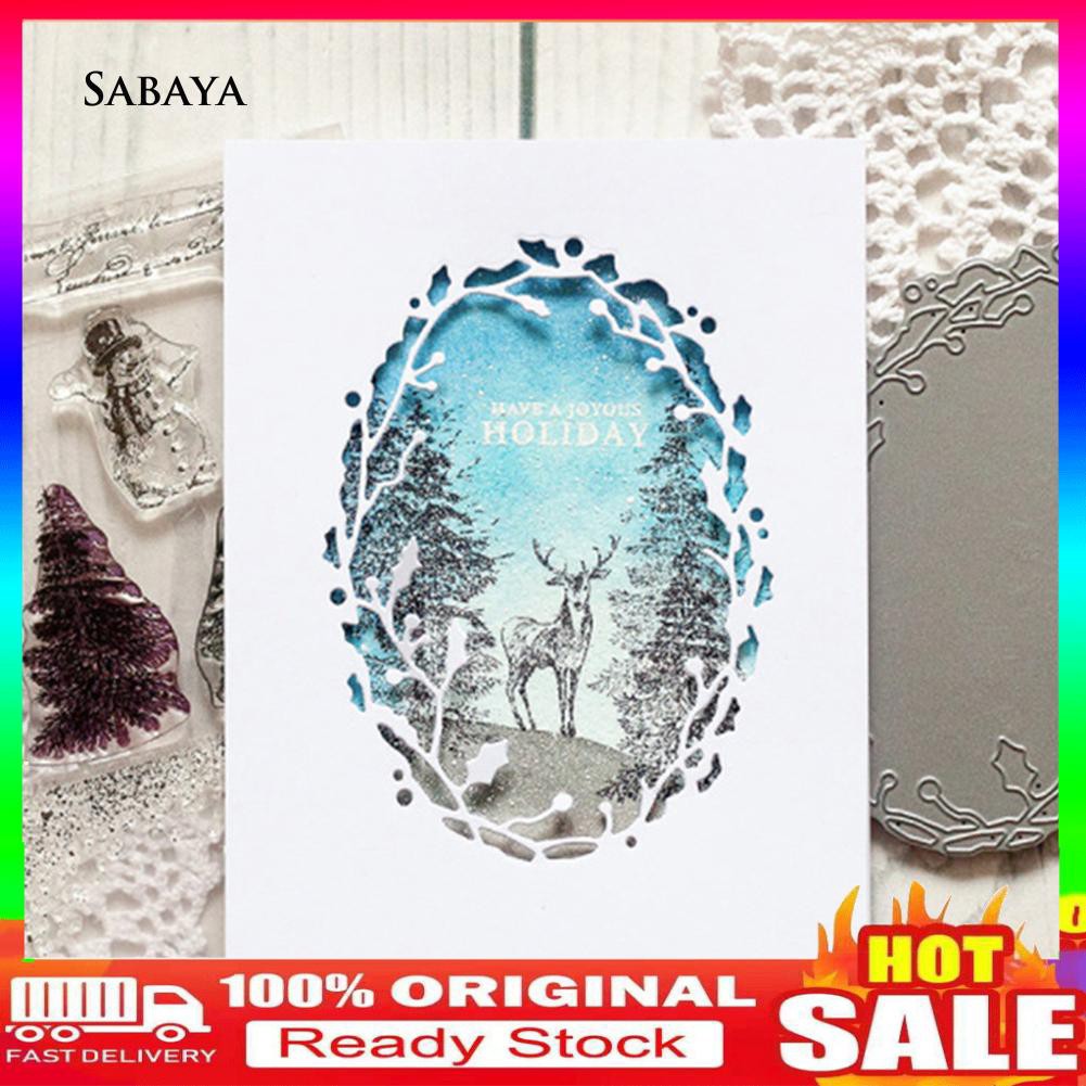 Khuôn Cắt Giấy Làm Từ Kim Loại Hình Khung Hoa Lá Trang Trí Scrapbook