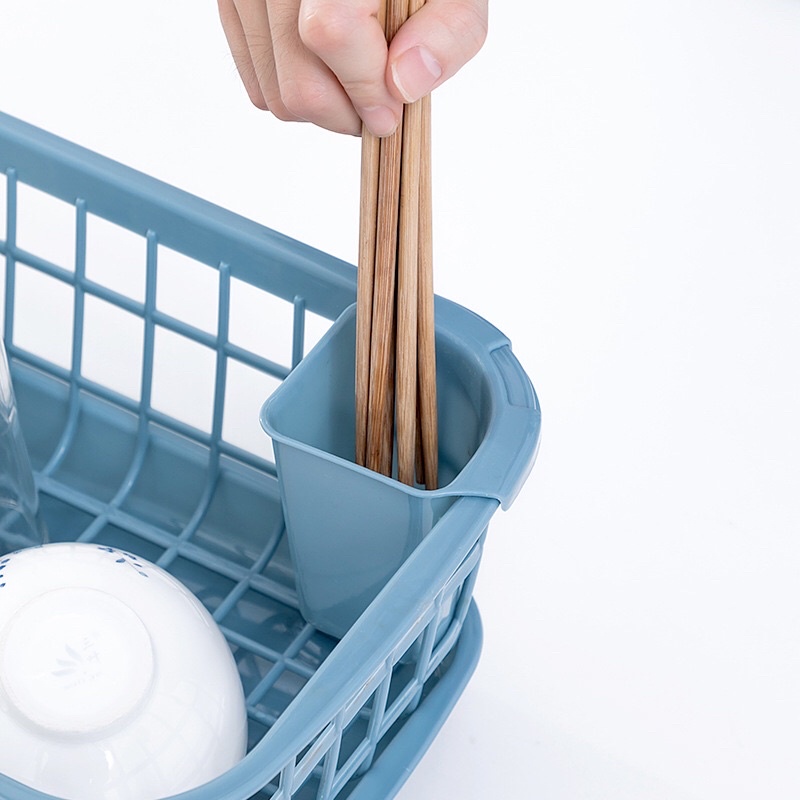 Khay kệ rổ úp chén dĩa bát đũa muỗng có khay hứng nước thông minh tiện lợi (size lớn) - Rổ úp chén bát rửa chén đa năng