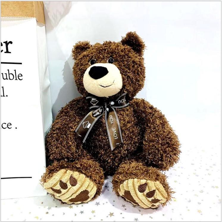 [CHUYÊN SỈ GIÁ SỐC]  Gấu Bông Teddy Lông Xù Cột Nơ Cực Yêu 32cm (3 Màu) [ DIABRAND ]