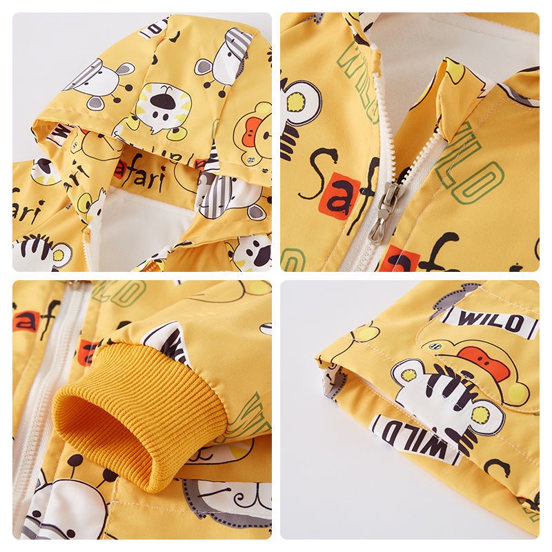 Áo khoác nhung in họa tiết hoạt hình thời trang thu đông Hàn Quốc cho bé