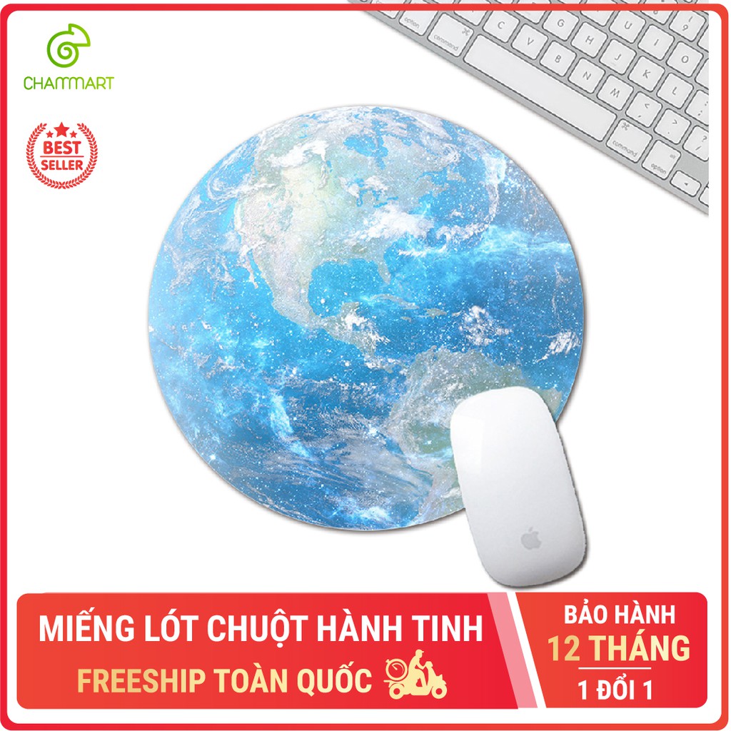 Miếng lót chuột hành tinh tròn chống trượt nhỏ gọn cho laptop máy tính