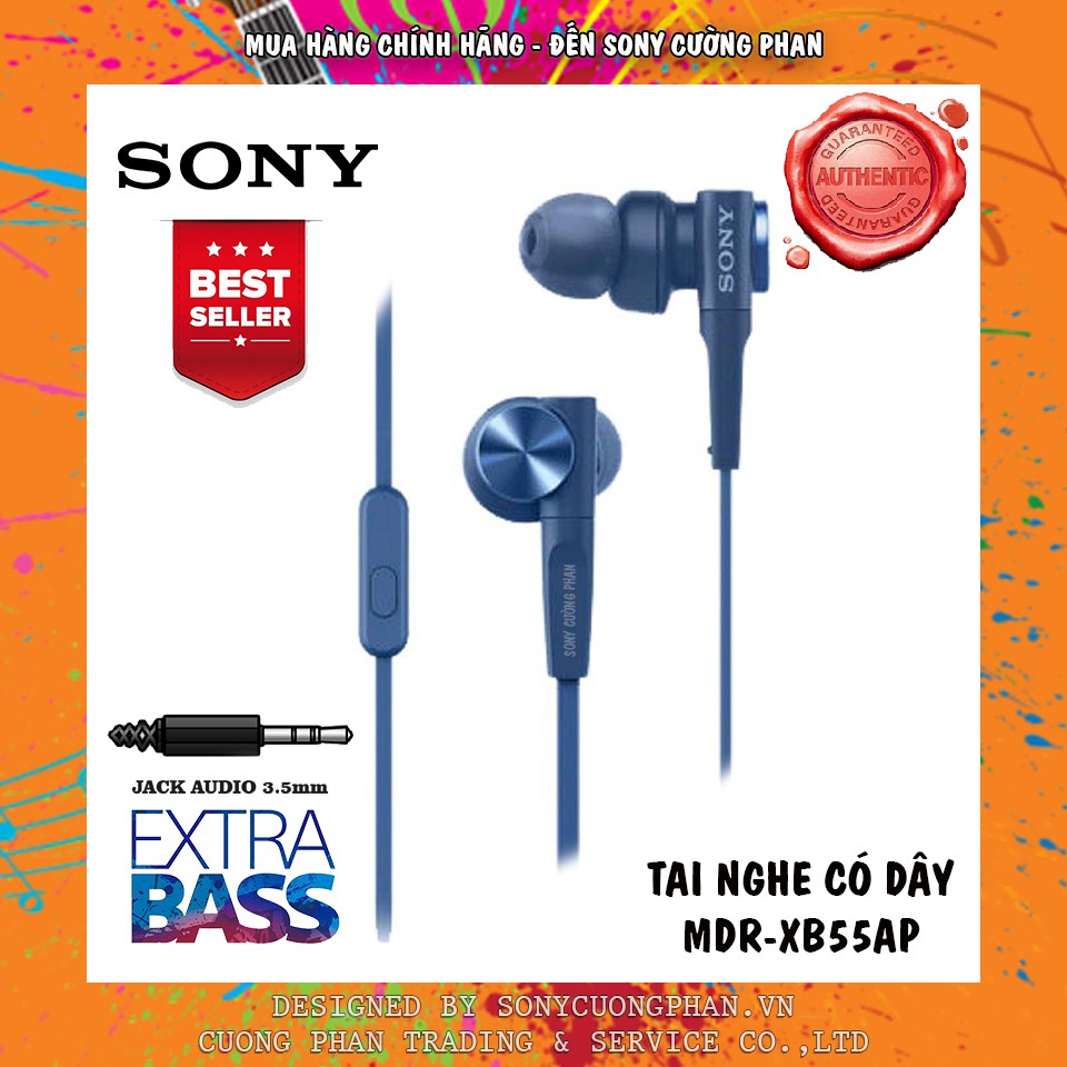 [Mã 159ELSALE hoàn 7% đơn 300K] Tai nghe SONY In-ear EXTRA BASS XB55AP - Hãng Phân Phối Chính Thức