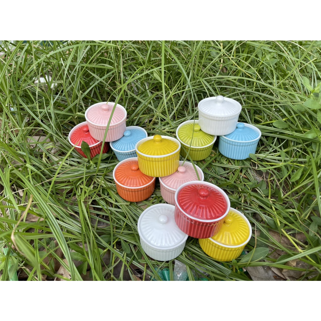 Combo 10 hũ đựng caramen/sữa chua/ramenkin kèm nắp