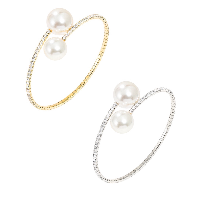 Vòng tay ngọc trai đính đá lấp lánh đơn giản thời trang quà tặng bạn gái | BigBuy360 - bigbuy360.vn