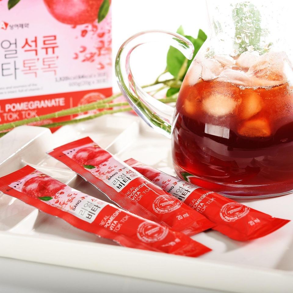 Nước ép lựu đẹp da, giảm cân Real Pomegranate Vita Tok Tok (hộp 30 gói)