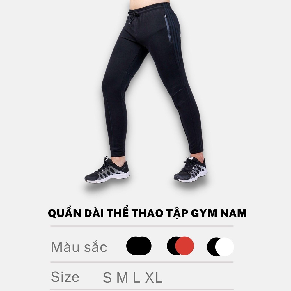 Quần dài nam thể thao body túi khóa kéo tiện lợi - Quần dài gym