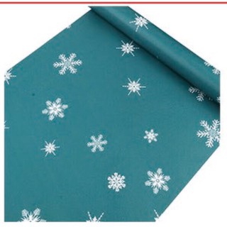 1m Giấy dán tường khổ rộng 45cm - hoa tuyết trắng nền xanh đậm