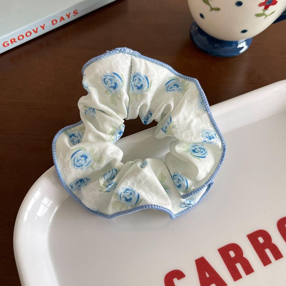 Dây Cột Tóc Cỡ Lớn Họa Tiết Hoa Dễ Thương Phong Cách Pháp Cho Nữ WMES15H