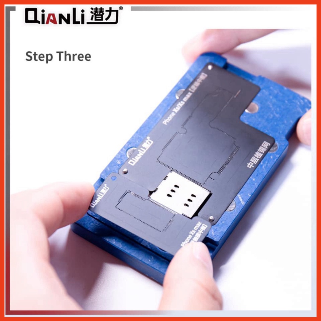 Đế đổ chân viền 3 in 1 iP X/XS/XS Max hãng QianLi