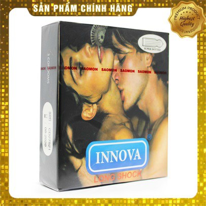 Bao cao su gai kéo dài thời gian Innova đen hộp 3 chiếc