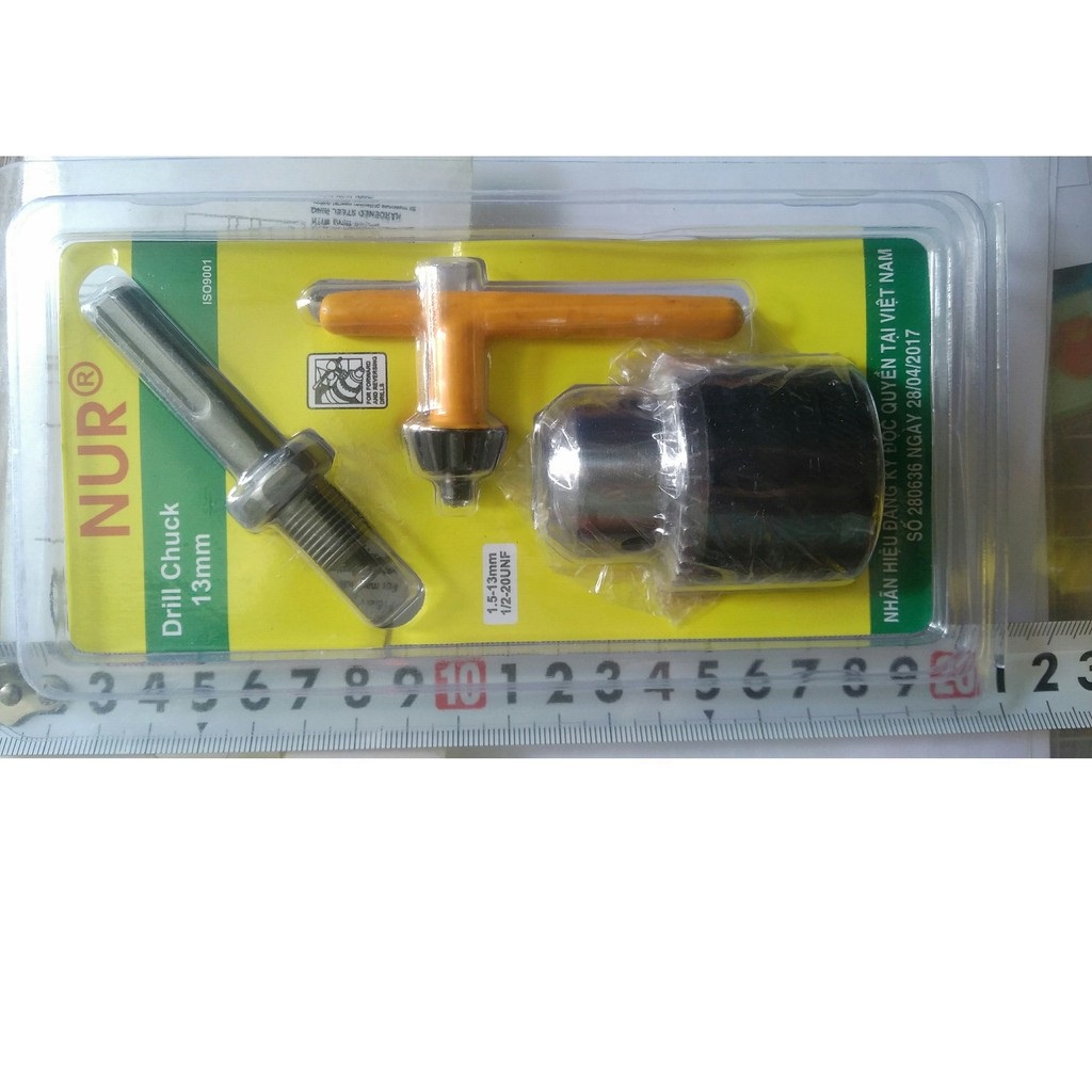 Bộ chuyển đầu khoan 13mm NUR, chuyển khoan từ đầu gài sang đầu kẹp máy khoan