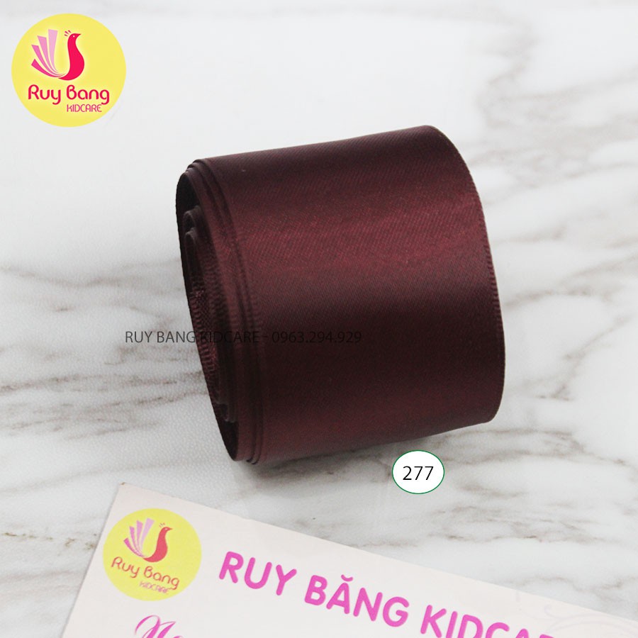 [Mã SKAMLTSM9 giảm 10% đơn 99K] Ruy băng satin 2 mặt sz 38mm rb lụa chuyên dụng làm nơ và hoa vải handmade tone đỏ