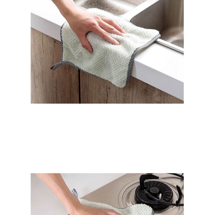 Combo 2 Khăn lau bát đĩa, Khăn lau tay, khăn lau bếp 2 mặt 26 26x26cm