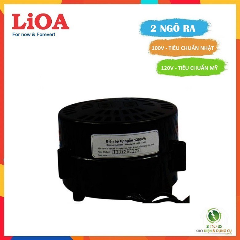 BIẾN ĐỔI NGUỒN HẠ ÁP LIOA 1,2KVA DN012 TỪ 220V XUỐNG 100V - 120V ( TIÊU CHUẨN NHẬT & MỸ ) - 2 NGÕ RA