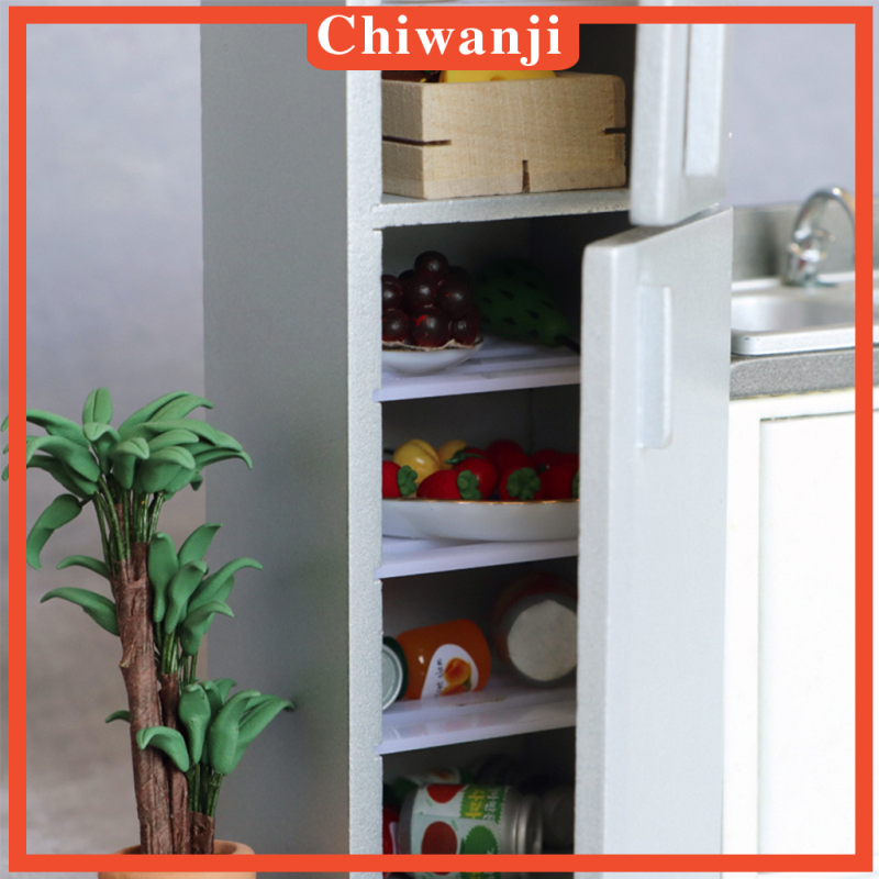 Tủ lạnh mini đồ chơi cho nhà búp bê tỷ lệ 1/12