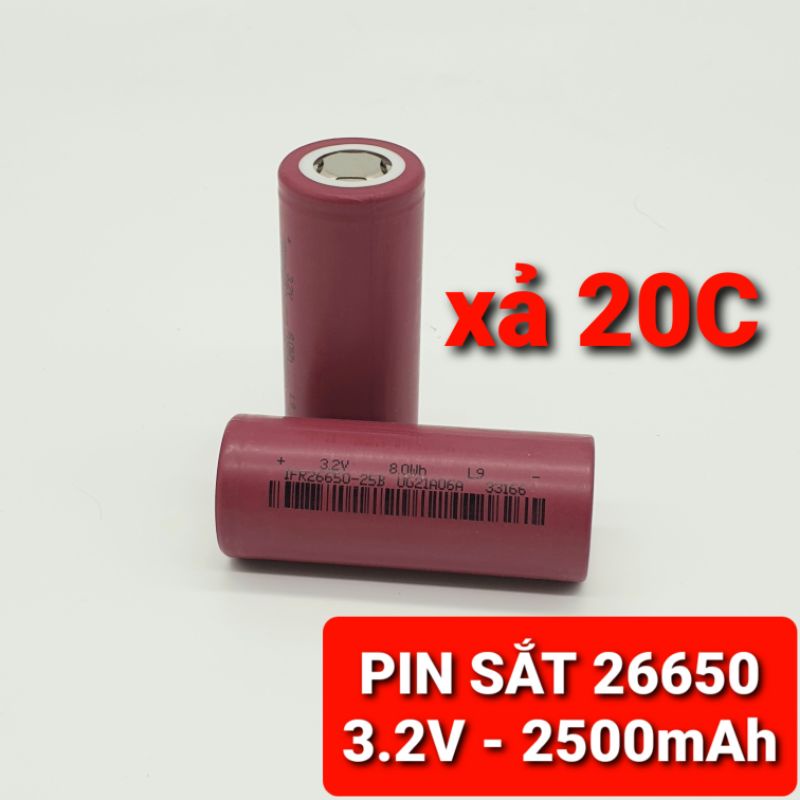 PIN SẮT PHOSPHATE ZTE- 26650 -3.2V - 3000mAh XẢ 30C Dòng cả cao - khởi động xe máy