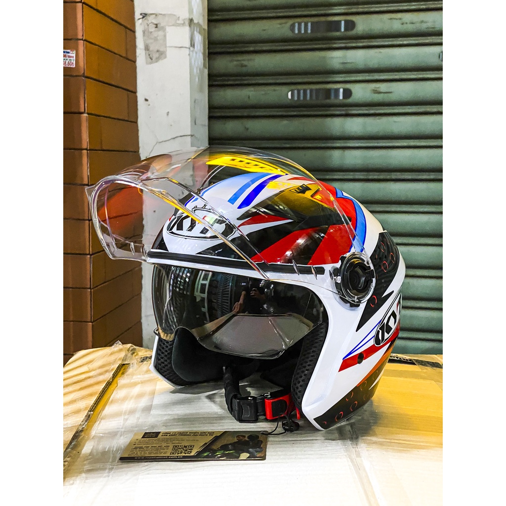 MŨ BẢO HIỂM 3/4 2 Kính M268 lên logo KYT, bảo hành 12 tháng