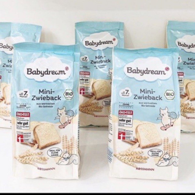Bánh mì khô hữu cơ Baby Dream Đức (date 7/12/2022)