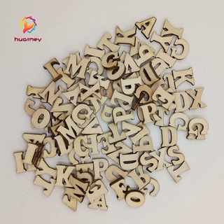 Set 100 nút gỗ không có lỗ hình chữ cái và chữ số đáng yêu