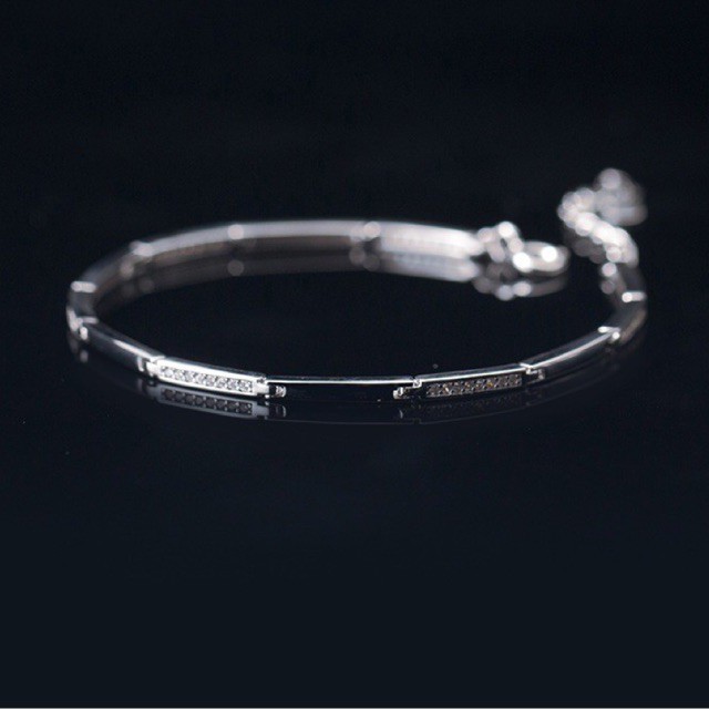 Lắc tay bạc nữ pha lê nhân tạo ITALY S925-Cam kết 100% bạc s925