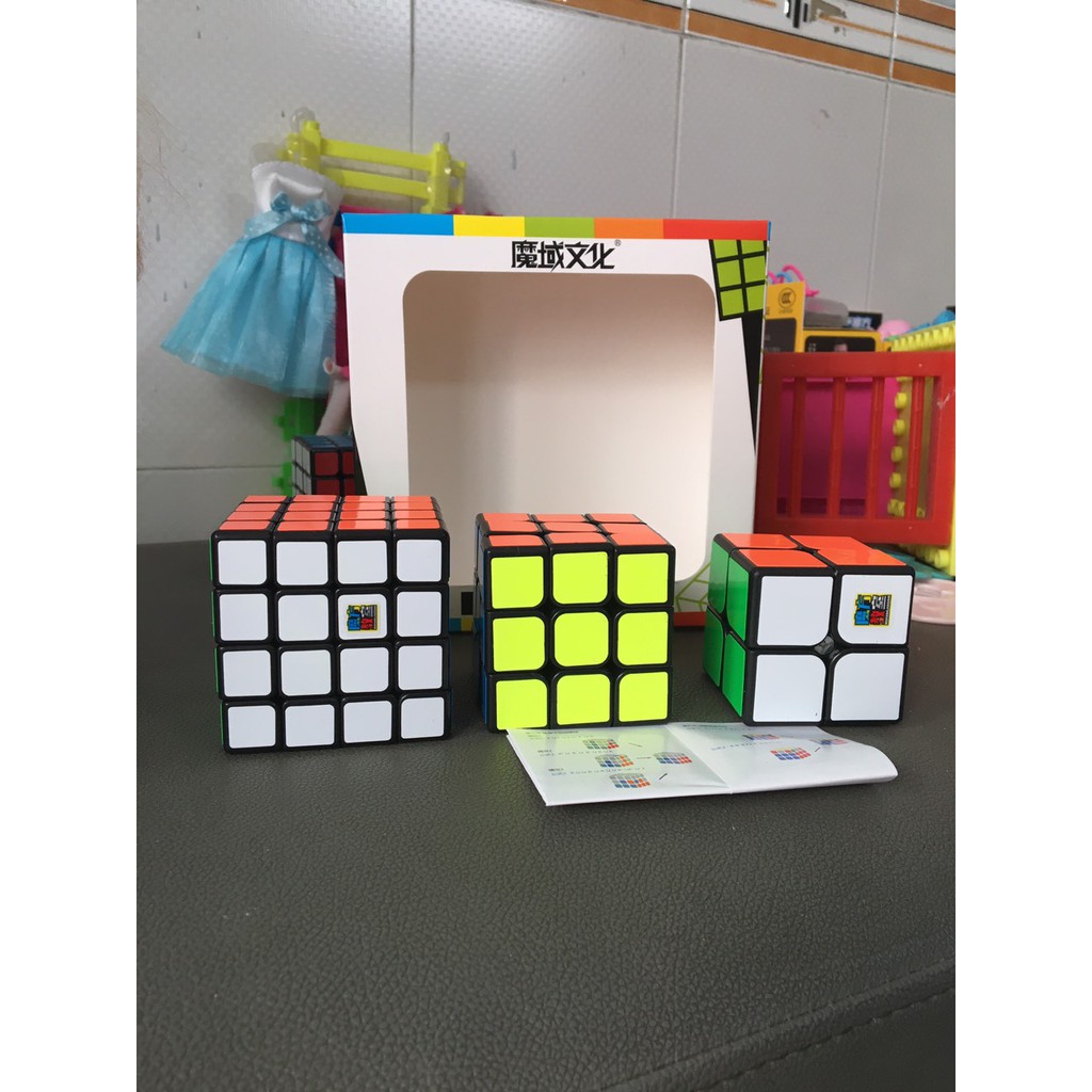 Combo 3 Rubik Moyu Sticker ( 2x2, 3x3, 4x4 ) - Đồ chơi giáo dục Rubik Phát triển IQ