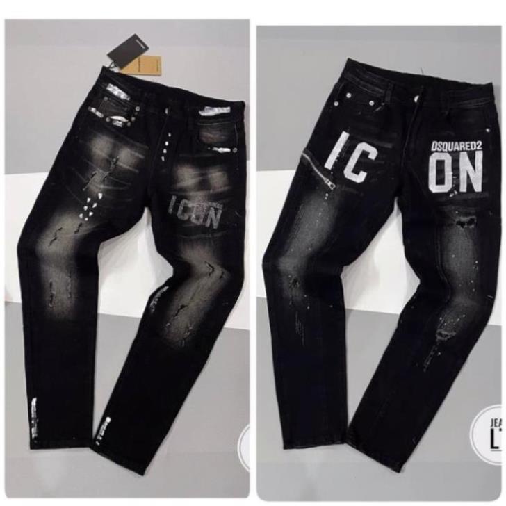 Quần JEAN DSQ nam dáng dài ống côn - quần bò nam DSQ phun chữ ICON siêu nét siêu chất 🌟 Xịn ! @ ! ❕
