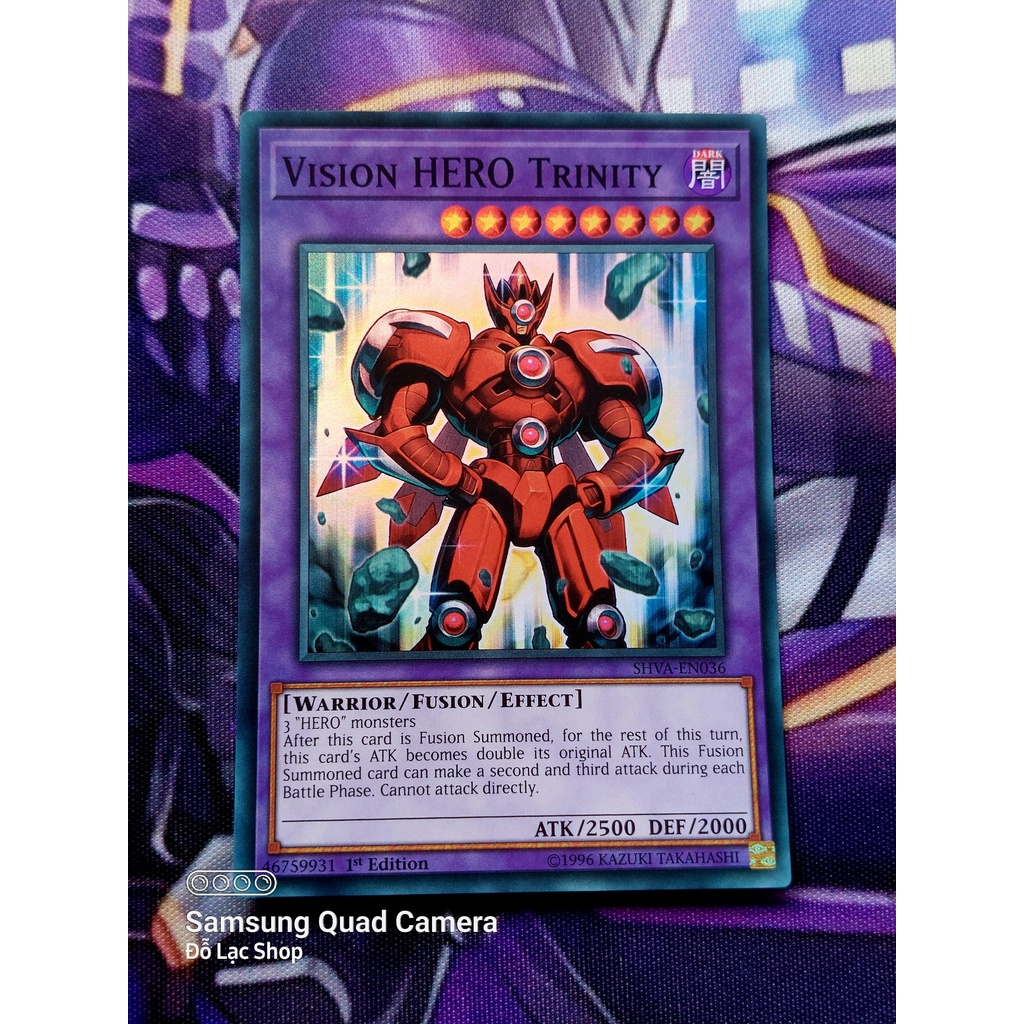 Thẻ Bài Mint90 Yugioh Monster Vision HERO Trinity - Super Rare