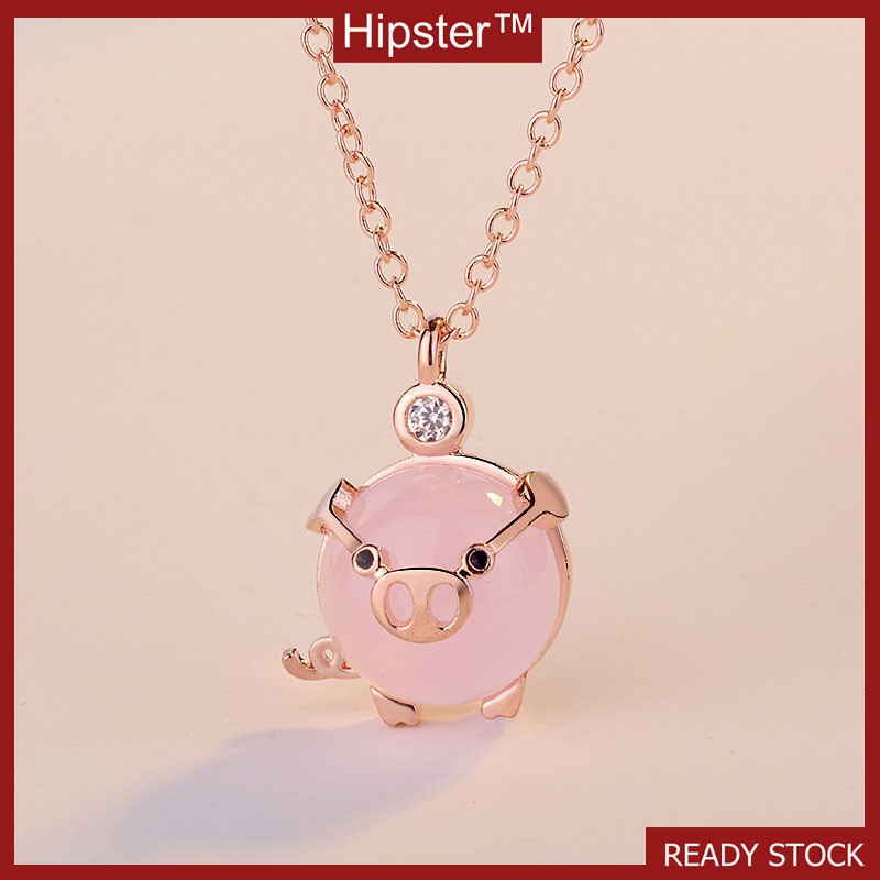 Dây Chuyền Mạ Bạc 925 Mặt Đá Thạch Anh Hồng