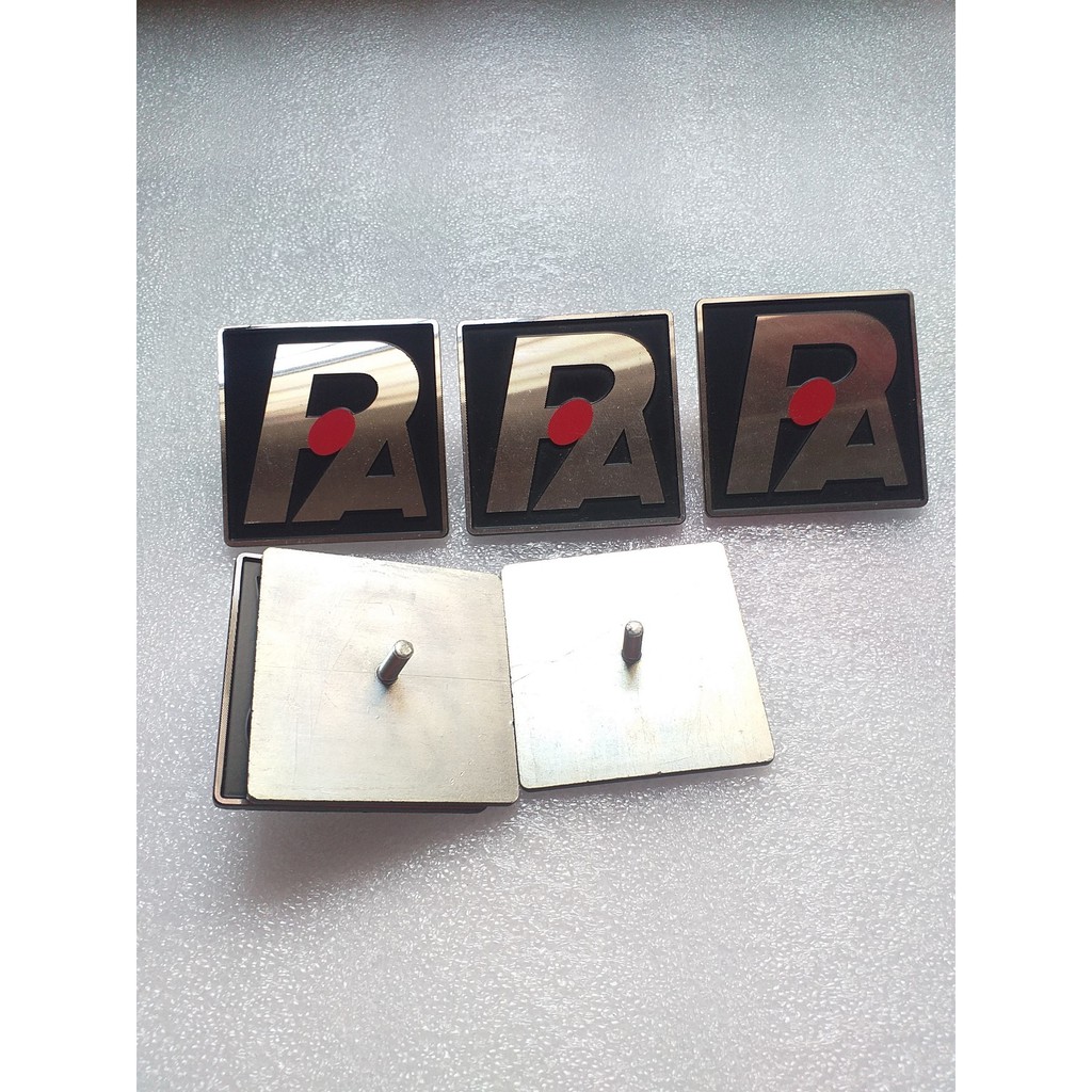 TEM NHÔM DÁN THÙNG LOA LOGO PA VUÔNG LOẠI TỐT 5cm x 5cm - GIÁ 1 CẶP