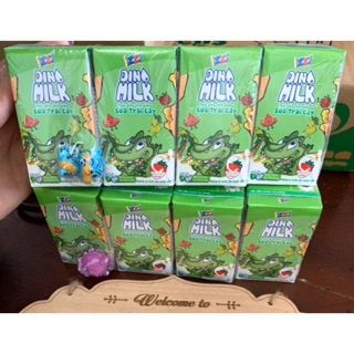 1 vỉ 4 Hộp Sữa Trái Cây Izzi Dino Milk 110ml Hương Vị Trái Cây Nhiệt Đới
