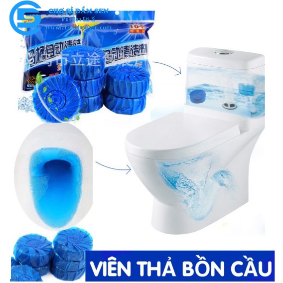 Viên khử mùi tẩy bồn cầu toilet siêu sạch bóng (1 viên), sáp chống ố vàng mùi hôi, diệt sạch vi khuẩn gây hại