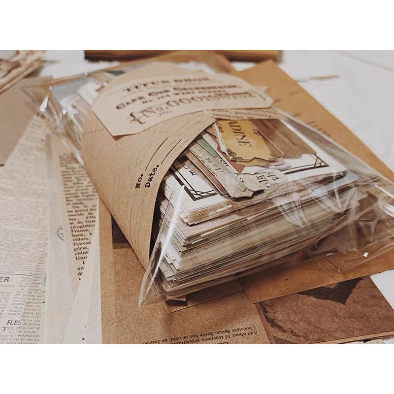 [Mã 11LSSALE giảm 100% đơn 50k] [V01] set 200 món vintage cổ điển decor trang trí sổ bullet journal phụ kiện chụp ảnh
