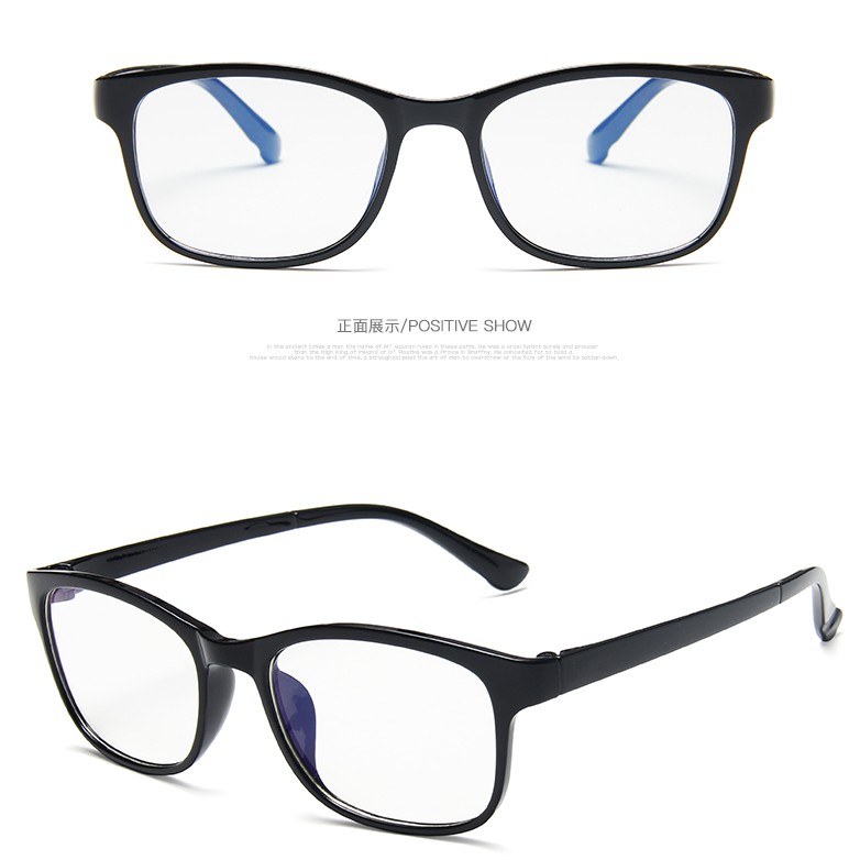 Mắt kính gọng vuông chống ánh sáng xanh màu trong suốt phong cách Hàn Quốc thời trang cho nam và nữ