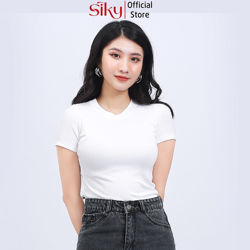 Áo croptop nữ SIKY ôm body chất thun tăm mềm mịn CR01