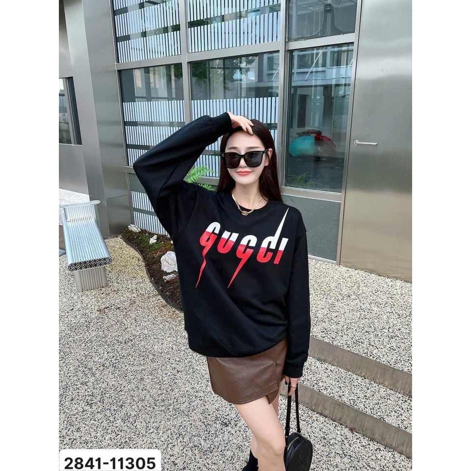 Áo Sweater GuCCi from Nam Nữ màu trắng Chất liệu Nỉ bông mền mịn ấm áp mùa đông _ N.SHOP010.