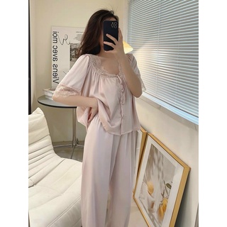 ❤️pijama lụa phối ren cộc dài tiểu thư bánh bèo của hãng lyly qccc