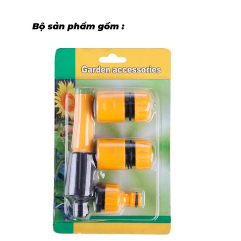 [ BAO GIÁ SHOPEE ] Set 4 Đầu vòi phun nước tăng áp xịt rửa xe,tưới cây, tưới rau ,tưới hoa