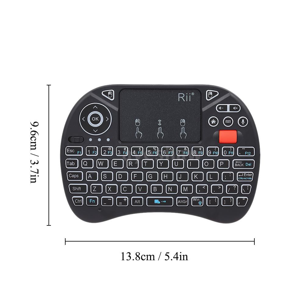 Ayeshaw Rii i8X Plus 2.4GHz Backlit Wireless Keyboard Touchpad Mouse Voice Input Handheld Remote Con