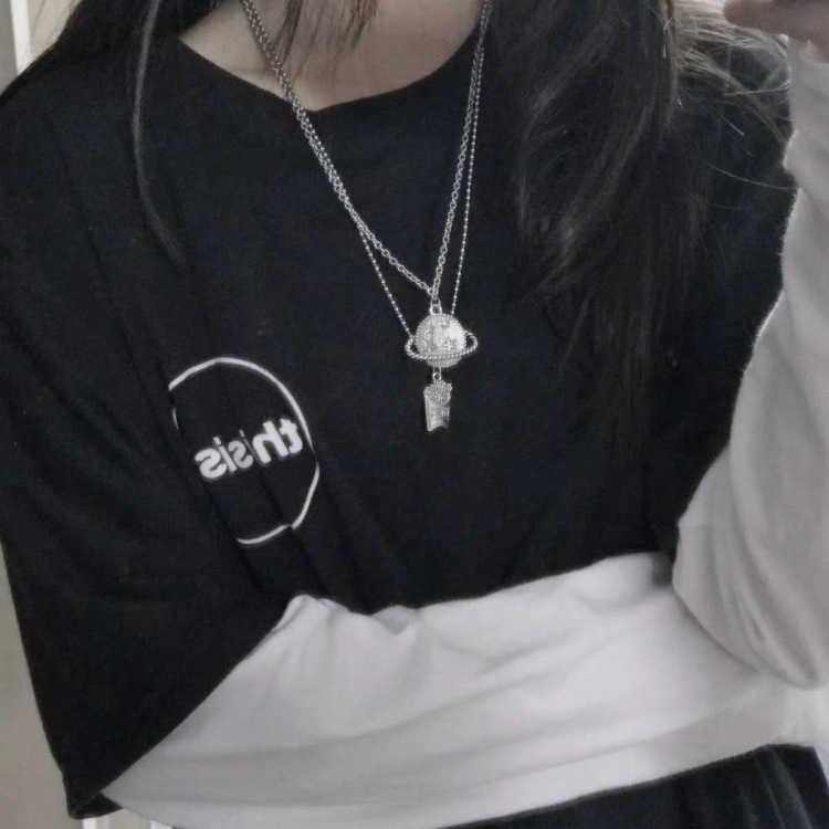 Dây chuyền xích mặt hình hành tinh phong cách unisex 22149