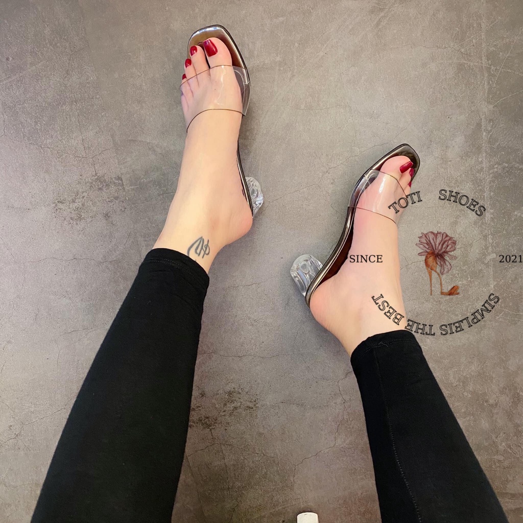 GUỐC NỮ TOTIIE SHOES - DÉP THỜI TRANG QUAI TRONG 5 PHÂN - CAO GÓT QUAI MẢNH ĐẾ VUÔNG 5CM - D11510