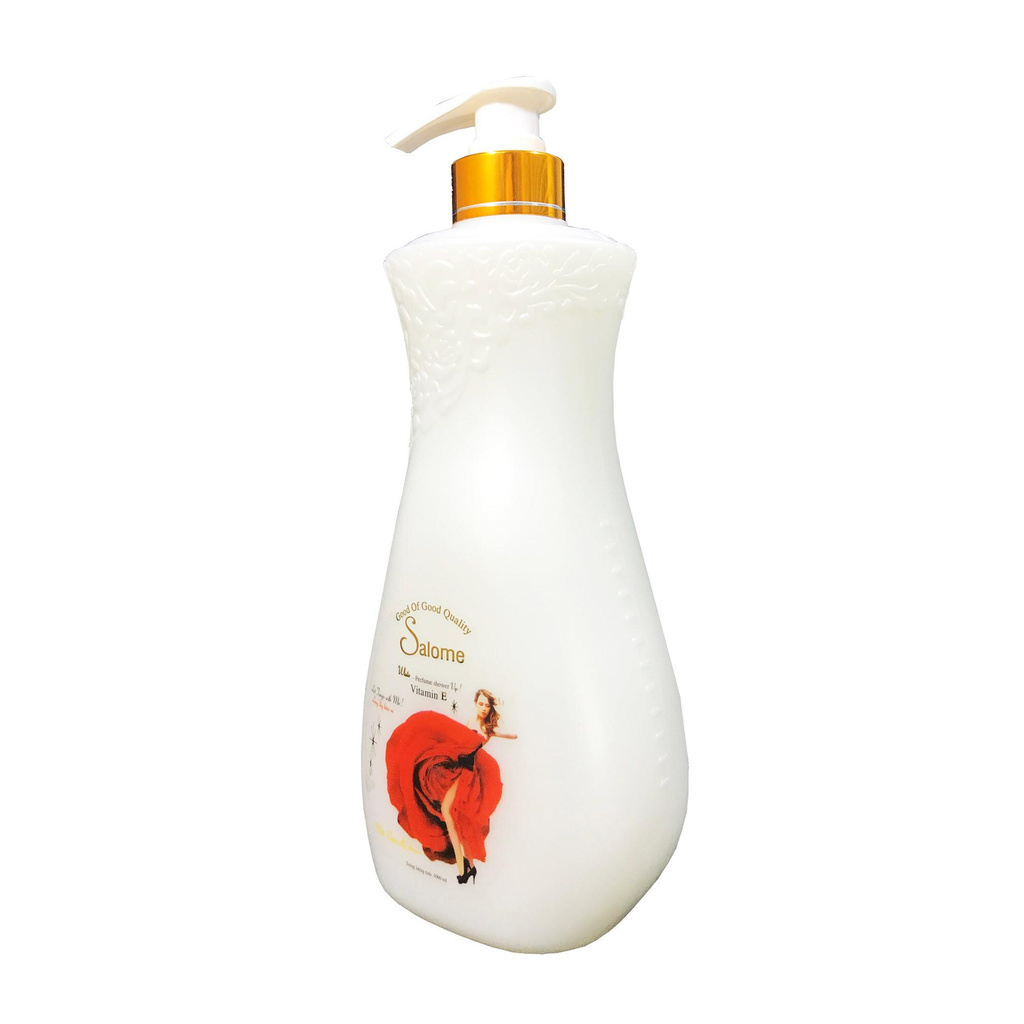 Combo 2 chai sữa tắm nước hoa hồng Salome 900ml tặng kèm bông tắm tròn lớn dày dặn