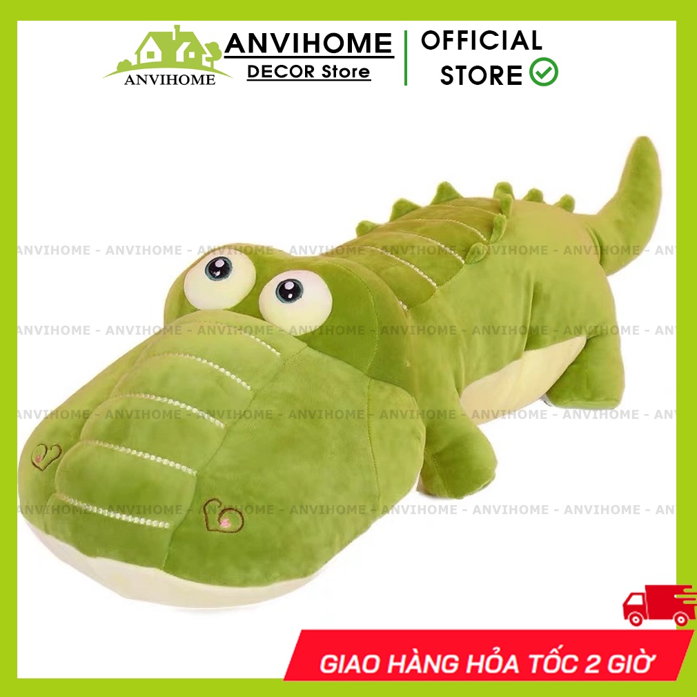 Cá Sấu Bông - Gấu Bông GỐI ÔM Cá Sấu Dáng Dài Mềm Mịn - Gấu bông ANVIHOME