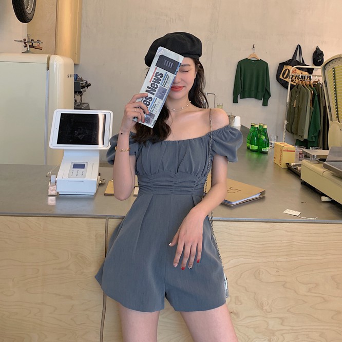 Áo liền quần Ống Rộng Lưng Cao Tay Phồng Thời Trang 40845